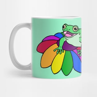 Rainbow Flower Froggy Mug